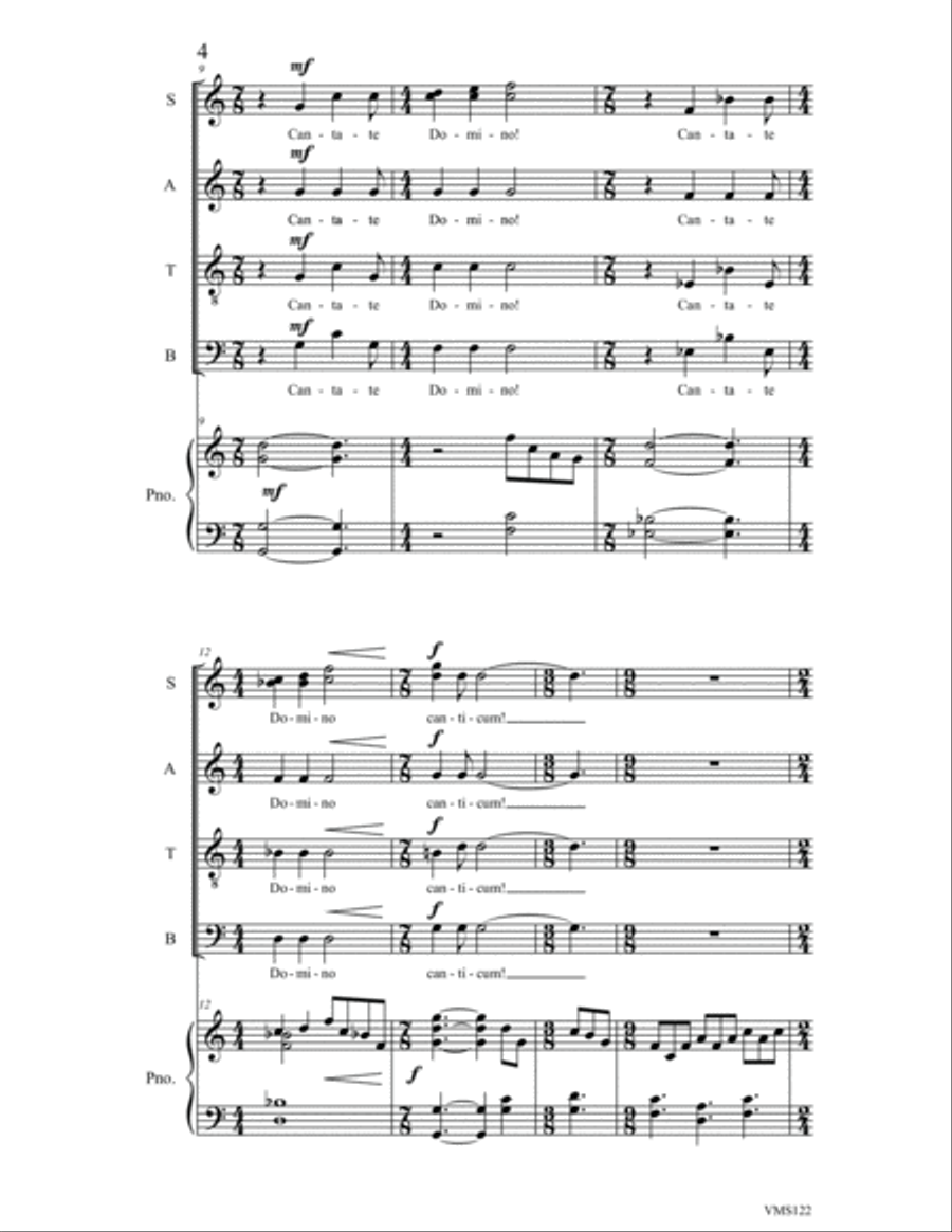 Cantate Domino Canticum Novum 4-Part scores gallery preview page 4