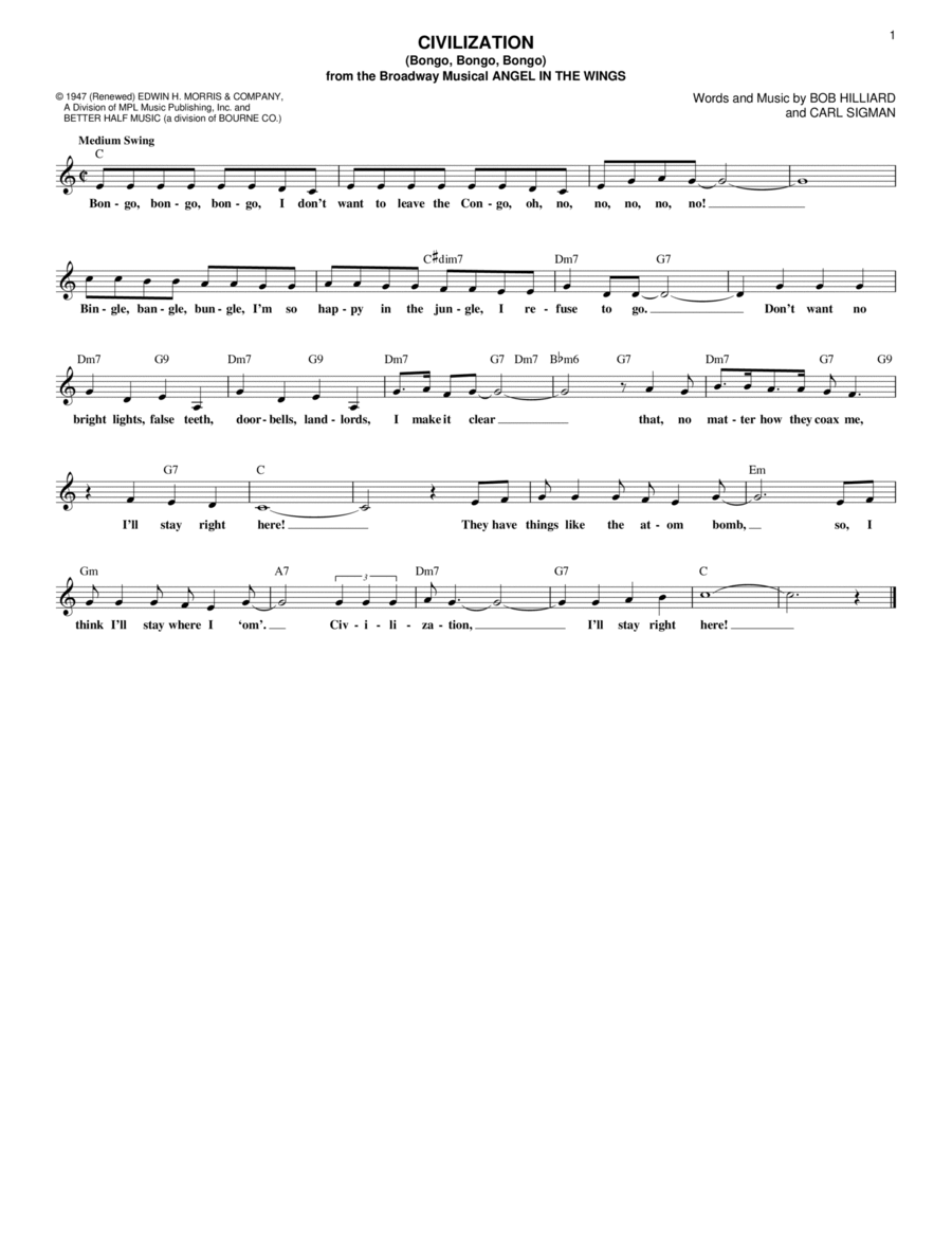 Civilization (Bongo, Bongo, Bongo) Acoustic Guitar scores gallery preview page 1