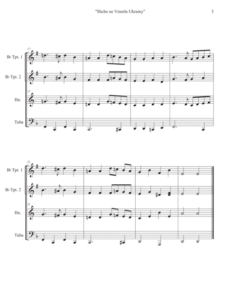Schche ne Vmerla Ukrainy (Brass Quartet) National Anthem Of Ukraine image number null