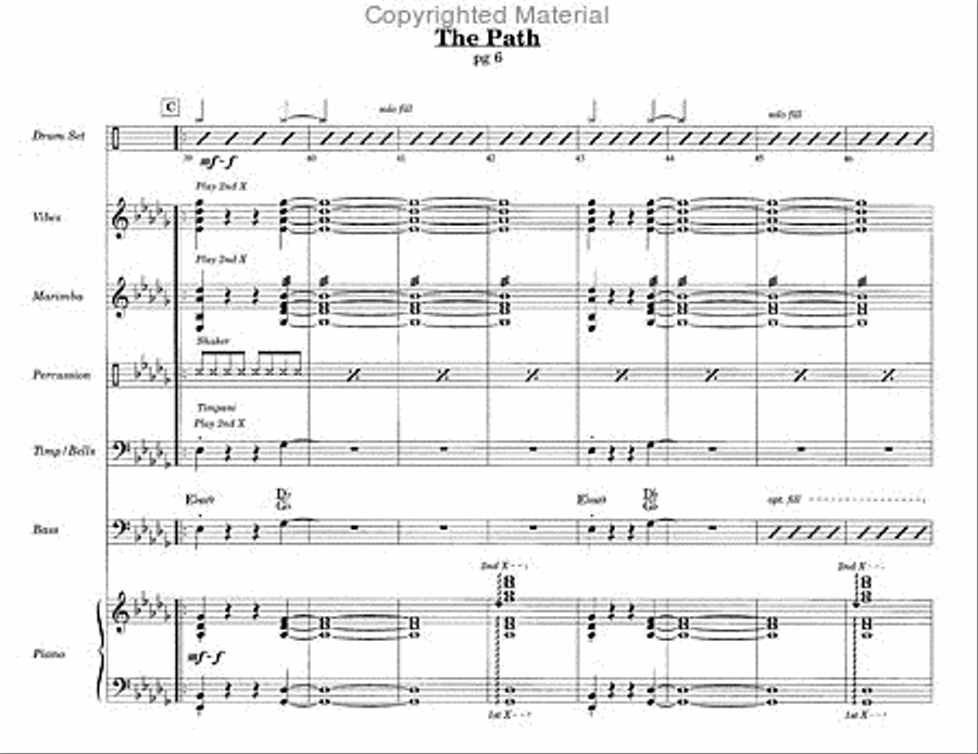 Path, The / Drum Set Feature Percussion Ensemble scores gallery preview page 6