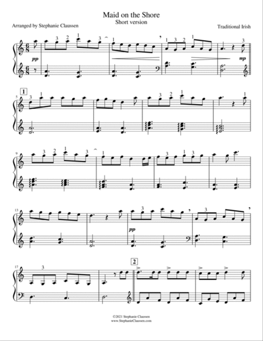 Maid on the Shore (Harp solo) Harp scores gallery preview page 2