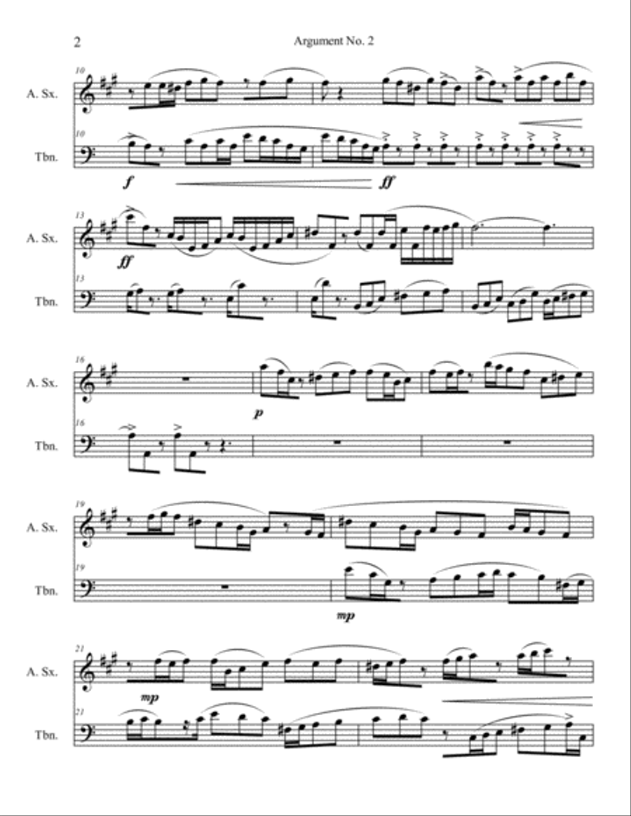Argument No. 2 Argument No. 2 Trombone Duet scores gallery preview page 2