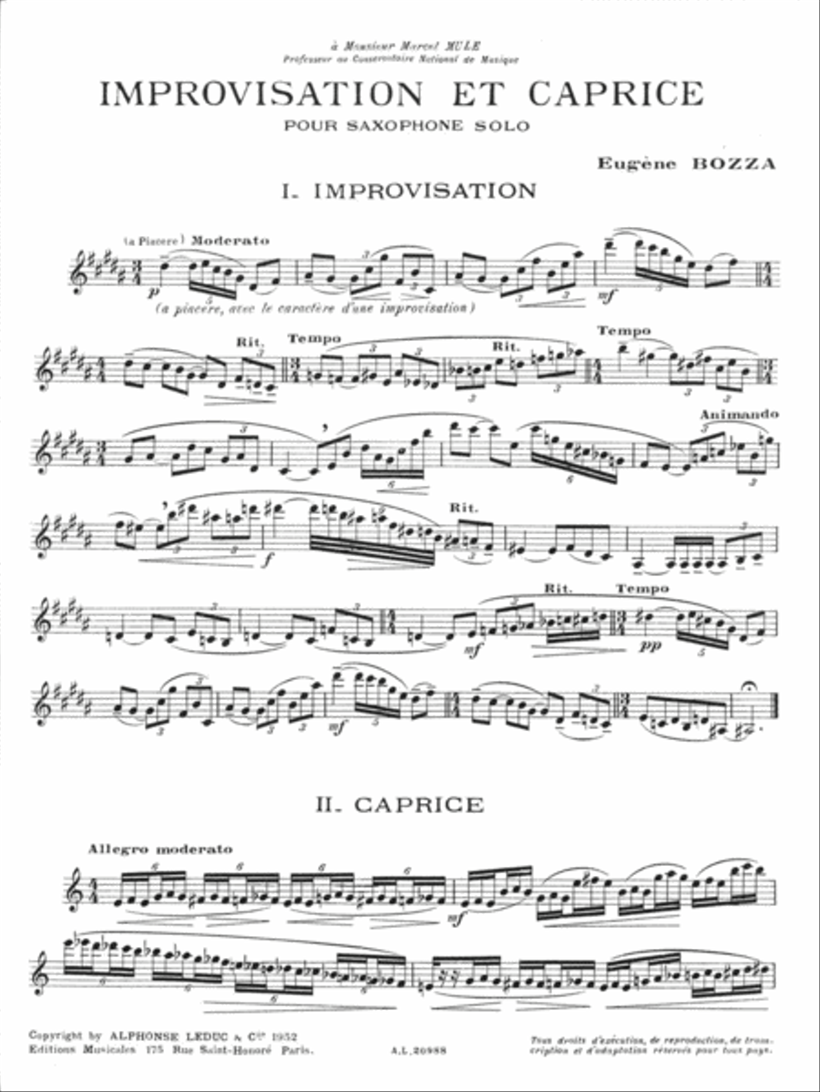 Improvisation et Caprice Improvisation et Caprice Saxophone Solo scores gallery preview page 2