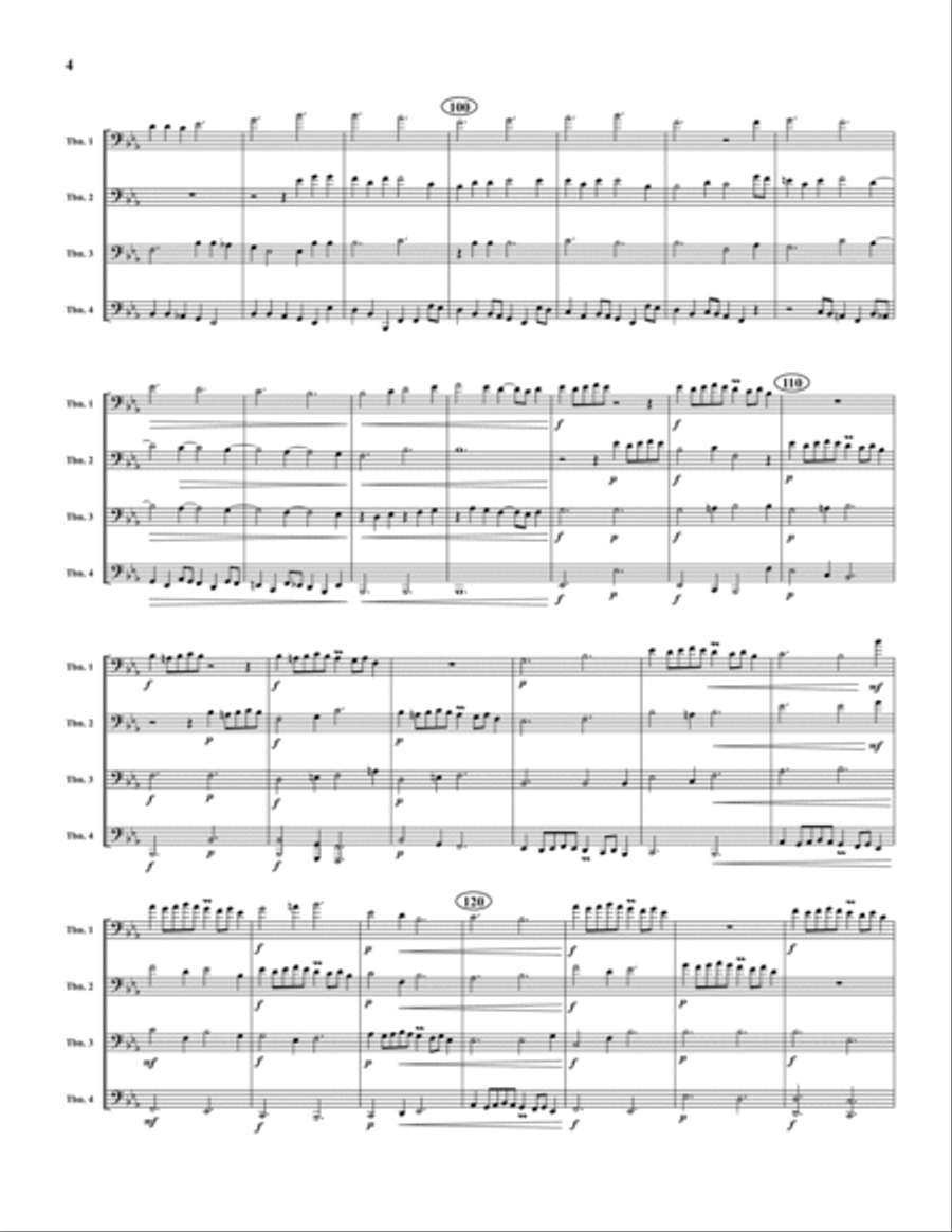 Canzona Bergamasca Canzona Bergamasca Trombone Quartet scores gallery preview page 4