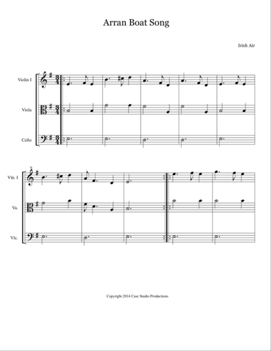 Easy Celtic Pieces For String Trio String Trio scores gallery preview page 1