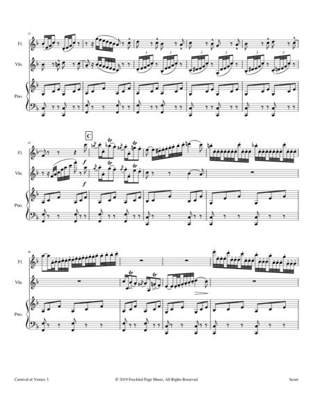 Carnival of Venice (Op.78) - Flute, Violin, & Piano