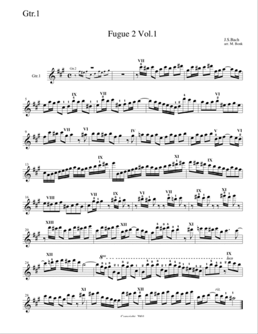 Fugue 2 for 3 Guitars Guitar Ensemble scores gallery preview page 5