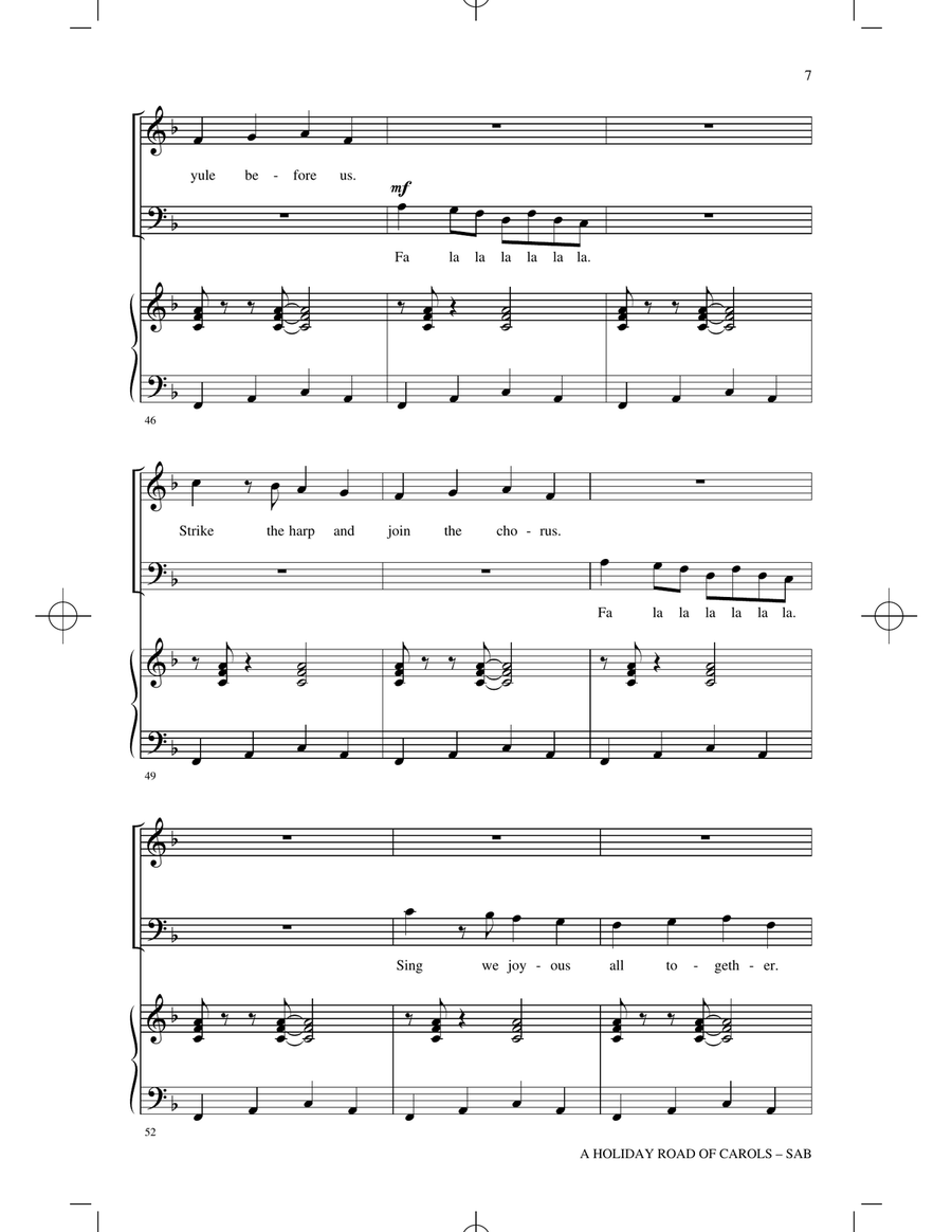 A Holiday Road Of Carols (arr. Greg Gilpin) 3-Part scores gallery preview page 6