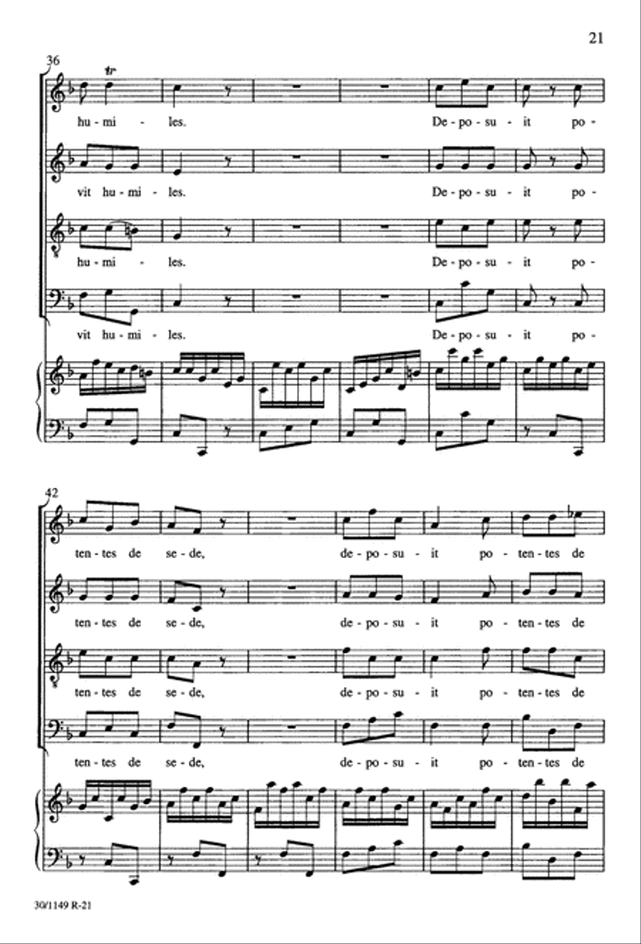 Magnificat in F - Choral Score 4-Part scores gallery preview page 31
