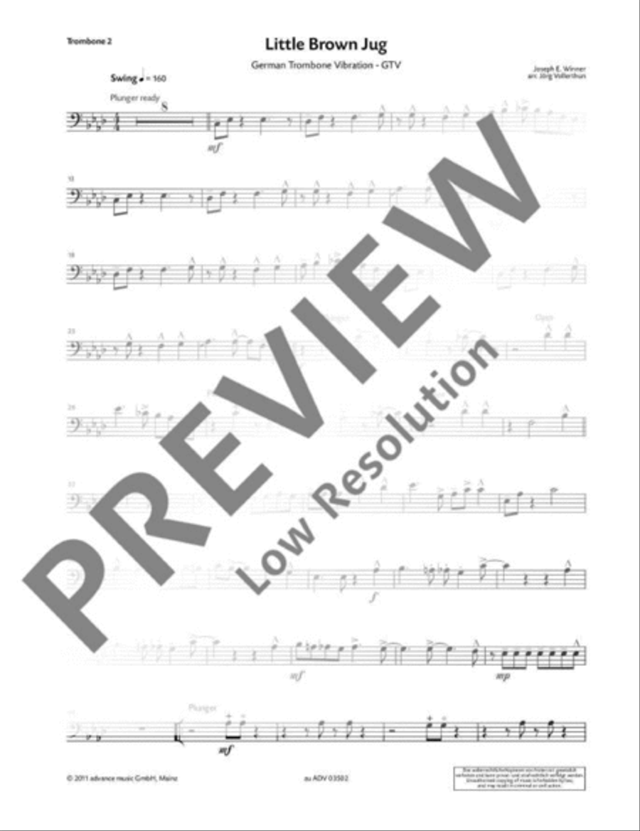 Little Brown Jug Trombone Quartet scores gallery preview page 10