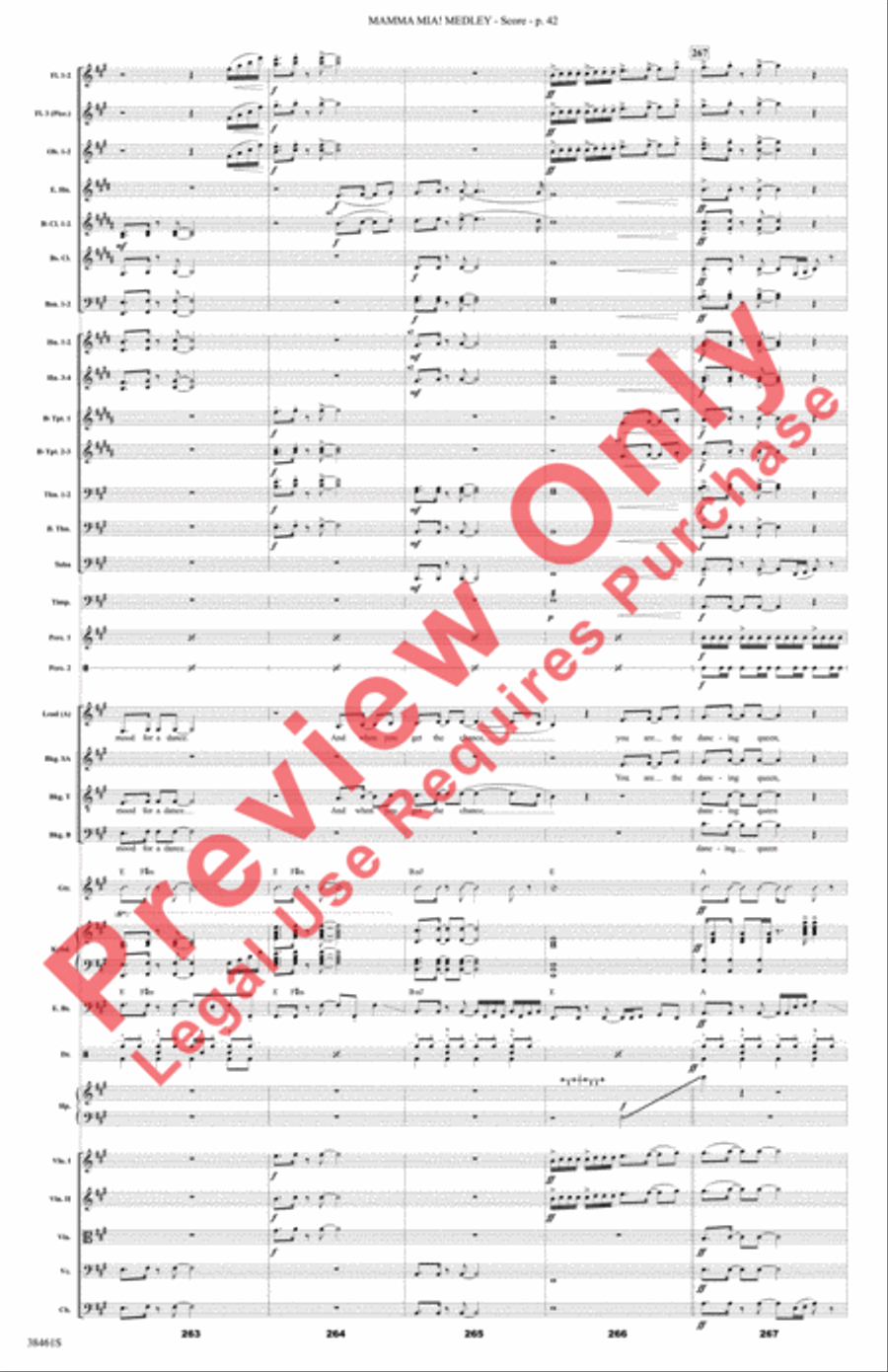 Mamma Mia! Medley Full Orchestra scores gallery preview page 43