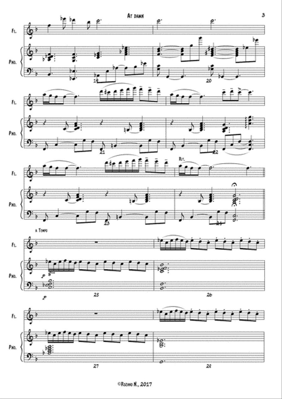 At Dawn Flute Solo scores gallery preview page 4