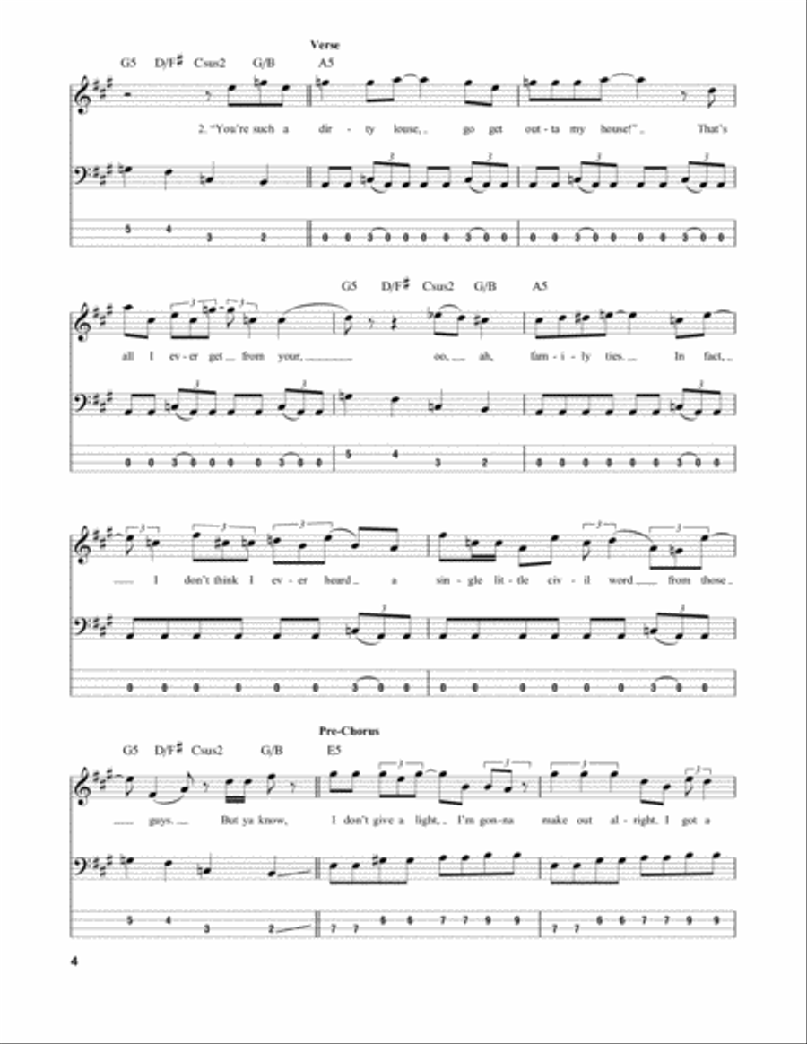 Tie Your Mother Down Guitar Tablature scores gallery preview page 4