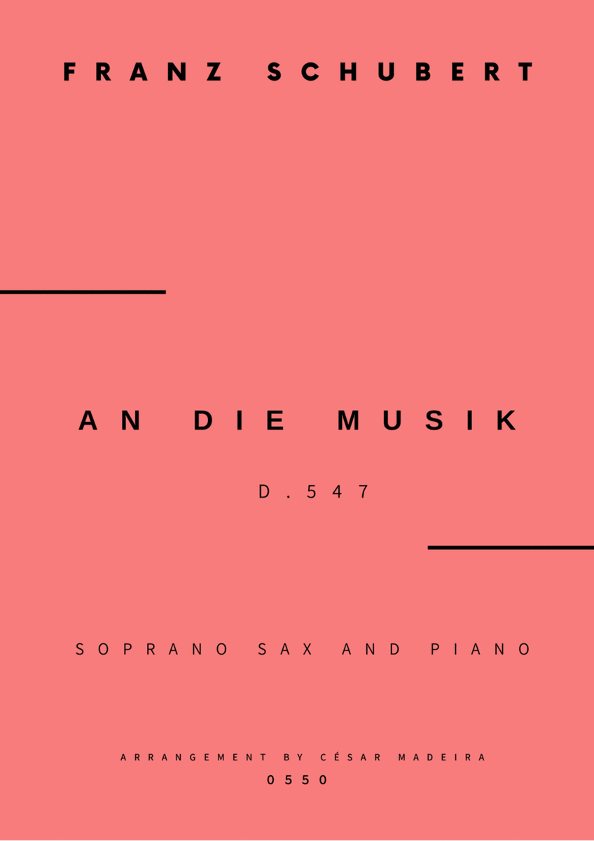 An Die Musik - Soprano Sax and Piano (Full Score and Parts) image number null