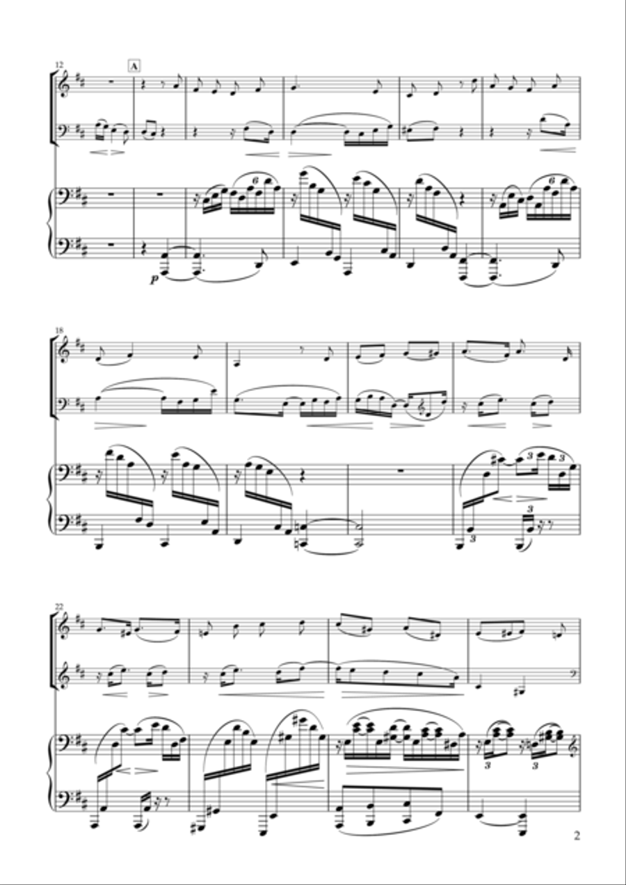 'Gestillte Sehnsucht' Zwei Gesänge, Op.91-1 for Violin, Viola & Piano Viola scores gallery preview page 2