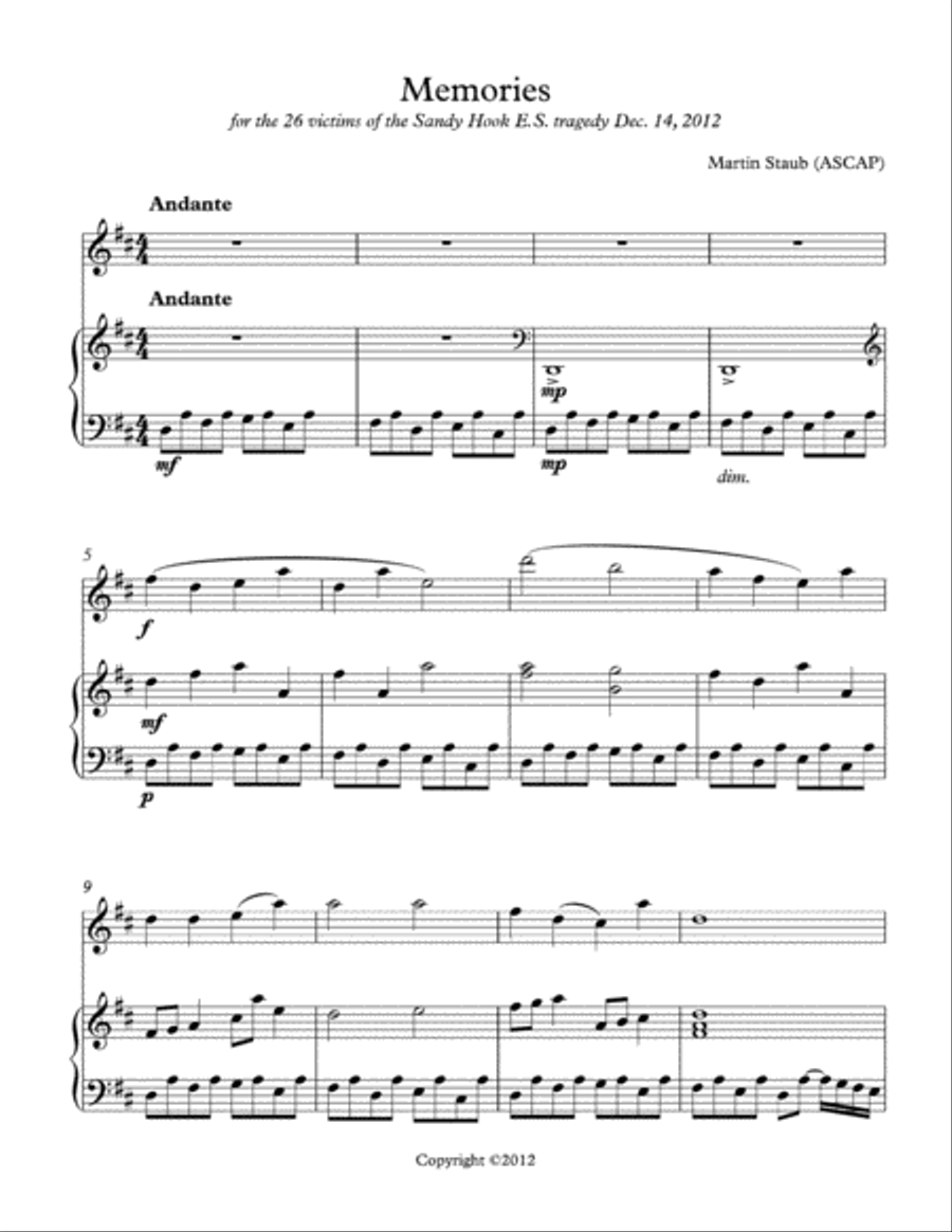 Memories Flute Solo scores gallery preview page 2