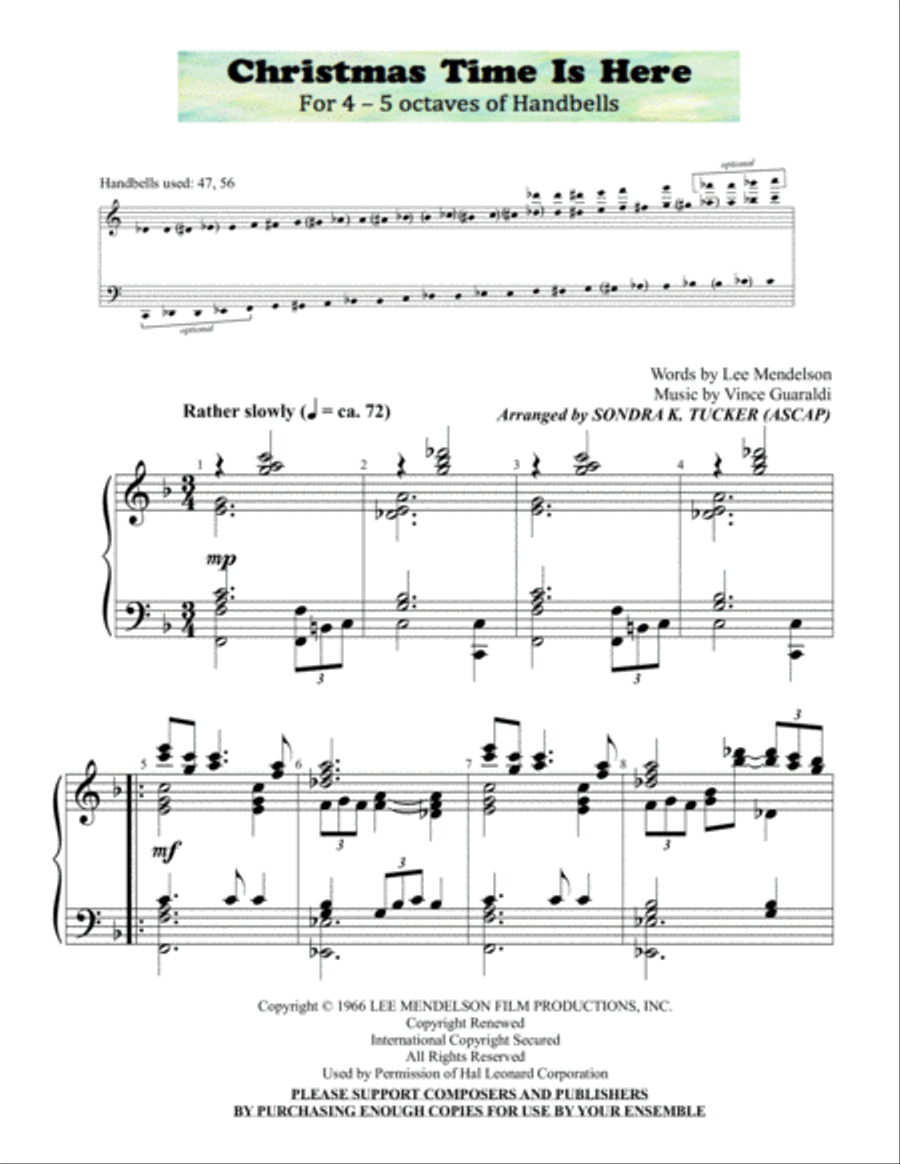 Christmas Time Is Here Christmas Time Is Here Handbell Choir scores gallery preview page 1