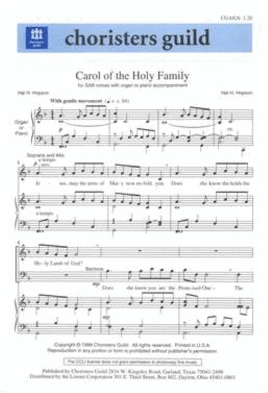 Carol of the Holy Family Carol of the Holy Family 3-Part scores gallery preview page 1