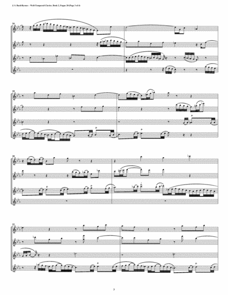 Fugue 20 from Well-Tempered Clavier, Book 2 (Flute Quartet) image number null