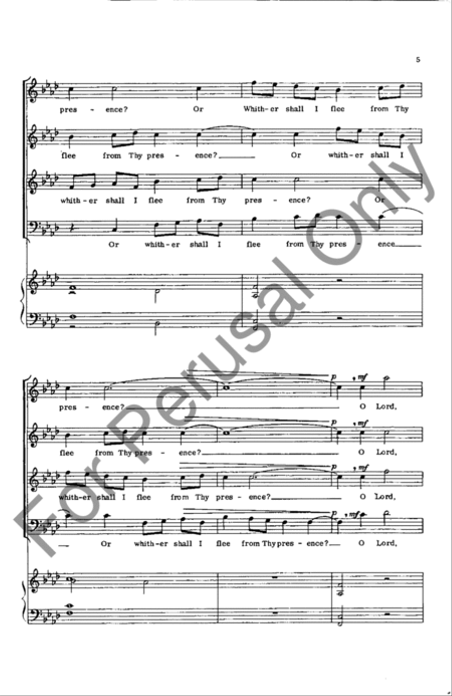 O Lord, Thou Has Searched Me Out 4-Part scores gallery preview page 5