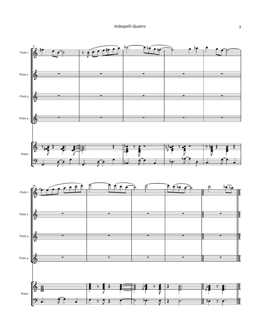 Kokopelli Quatro Flute Quartet scores gallery preview page 3