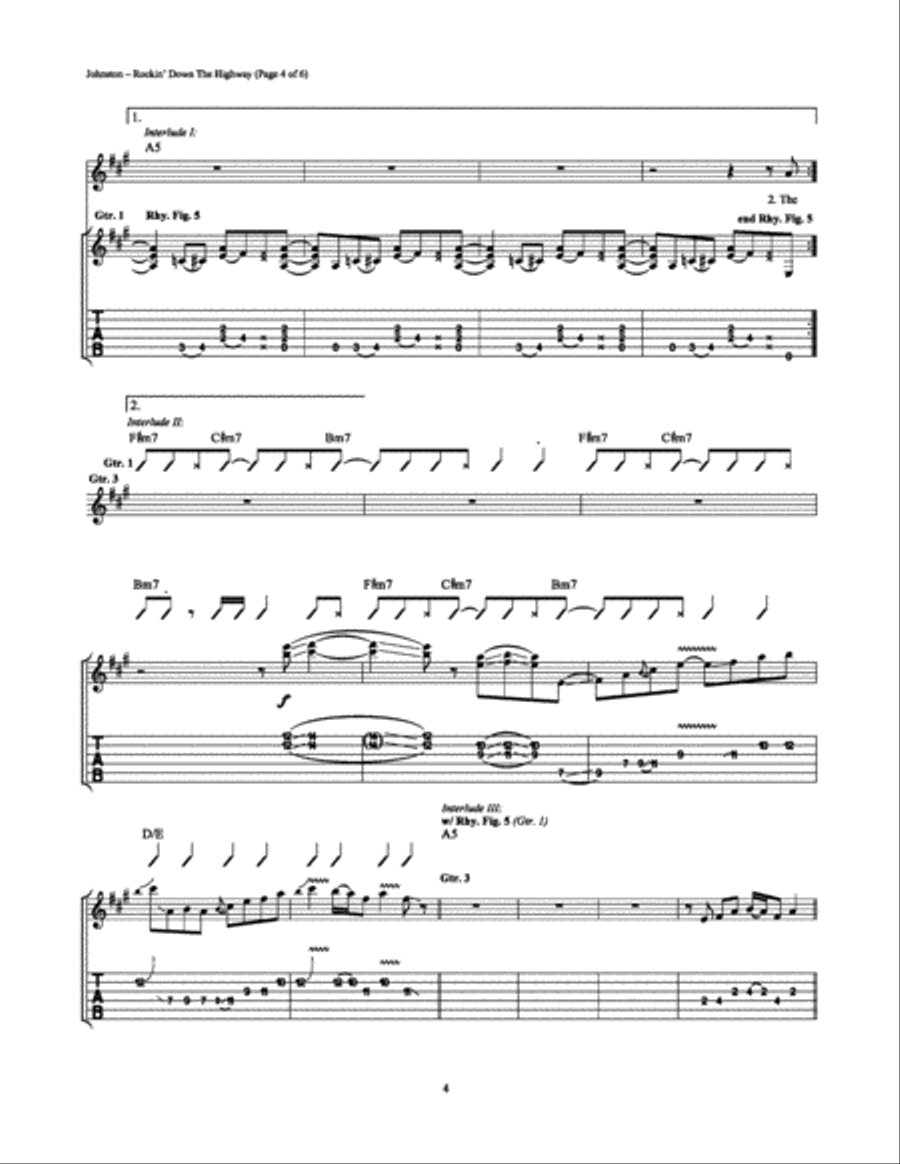 Rockin' Down the Highway Electric Guitar scores gallery preview page 4