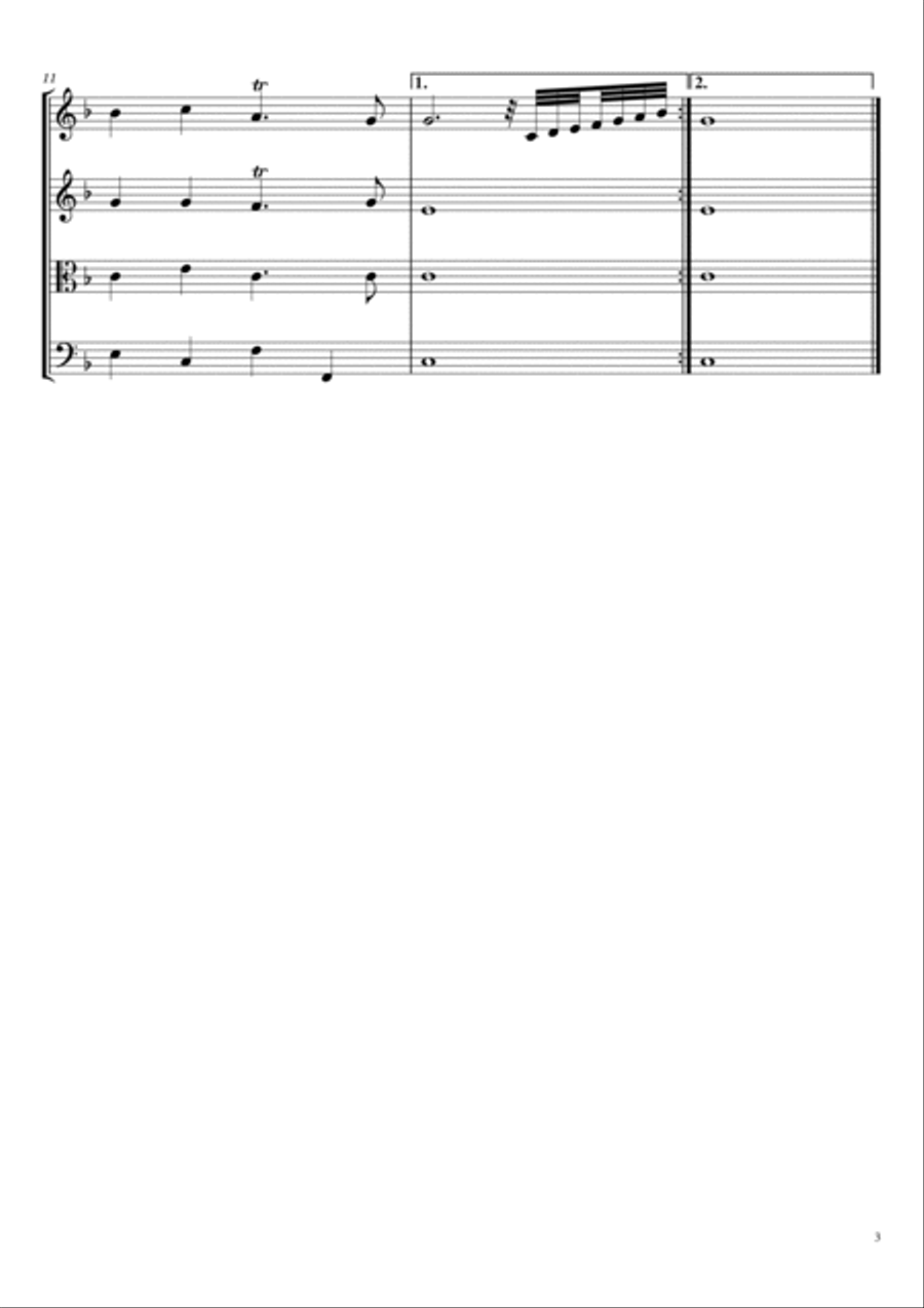 Water Music Suite 1 Overture ( Largo + Allegro ) String Quartet scores gallery preview page 3