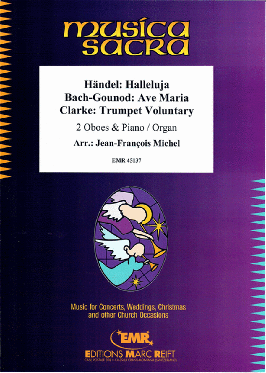 Halleluja (Handel) / Ave Maria (Bach-Gounod) / Trumpet Voluntary (Clarke) Organ scores gallery preview page 1