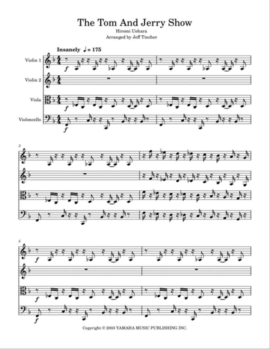 Tom And Jerry Show, The String Quartet scores gallery preview page 2