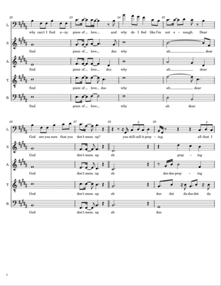 Dear God A Cappella scores gallery preview page 4