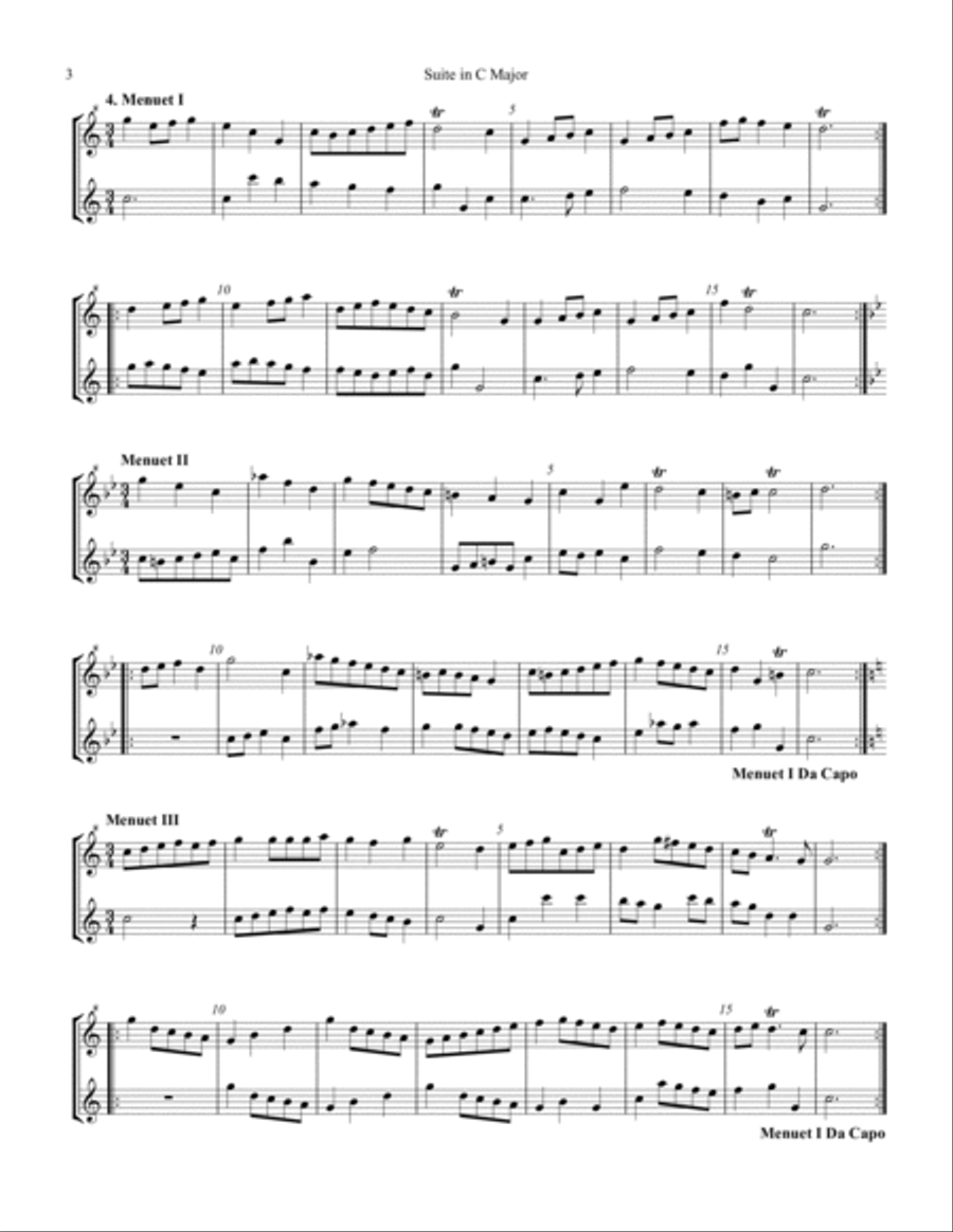 Suite in C Major for recorder duet Woodwind Duet scores gallery preview page 4
