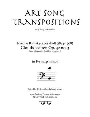 RIMSKY-KORSAKOFF: Редеет облаков, Op. 42 no. 3 (transposed to F-sharp minor, bass clef)