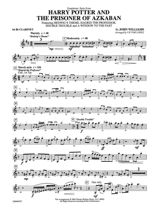 Harry Potter and the Prisoner of Azkaban, Symphonic Suite from: 1st B-flat Clarinet