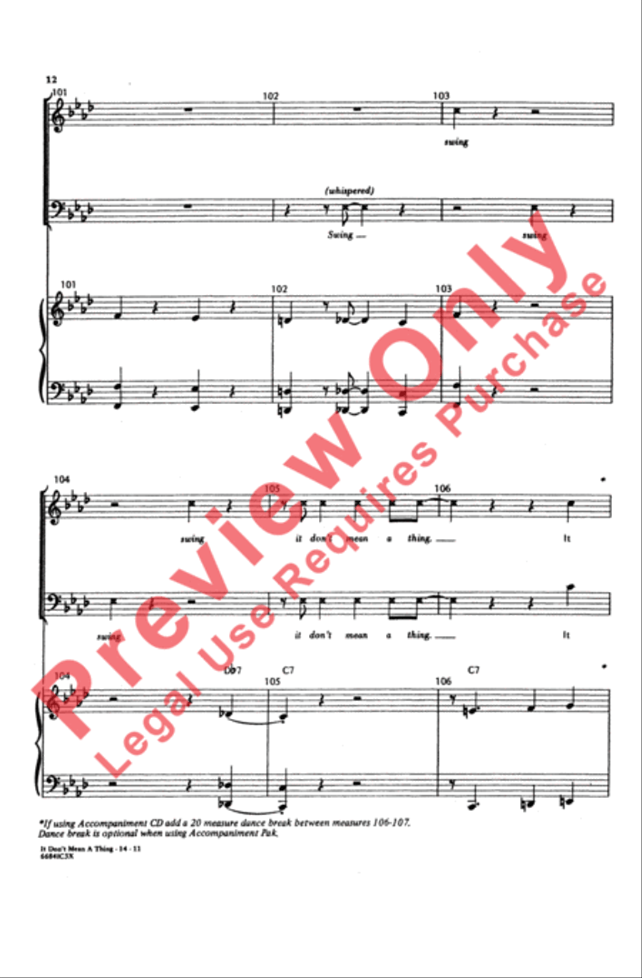 It Don't Mean a Thing (If It Ain't Got That Swing) 3-Part scores gallery preview page 12