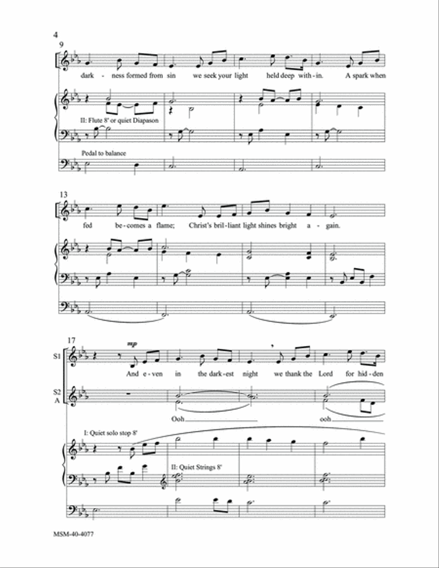 A Steady Flame to Light the Dark (Downloadable Choral Score)