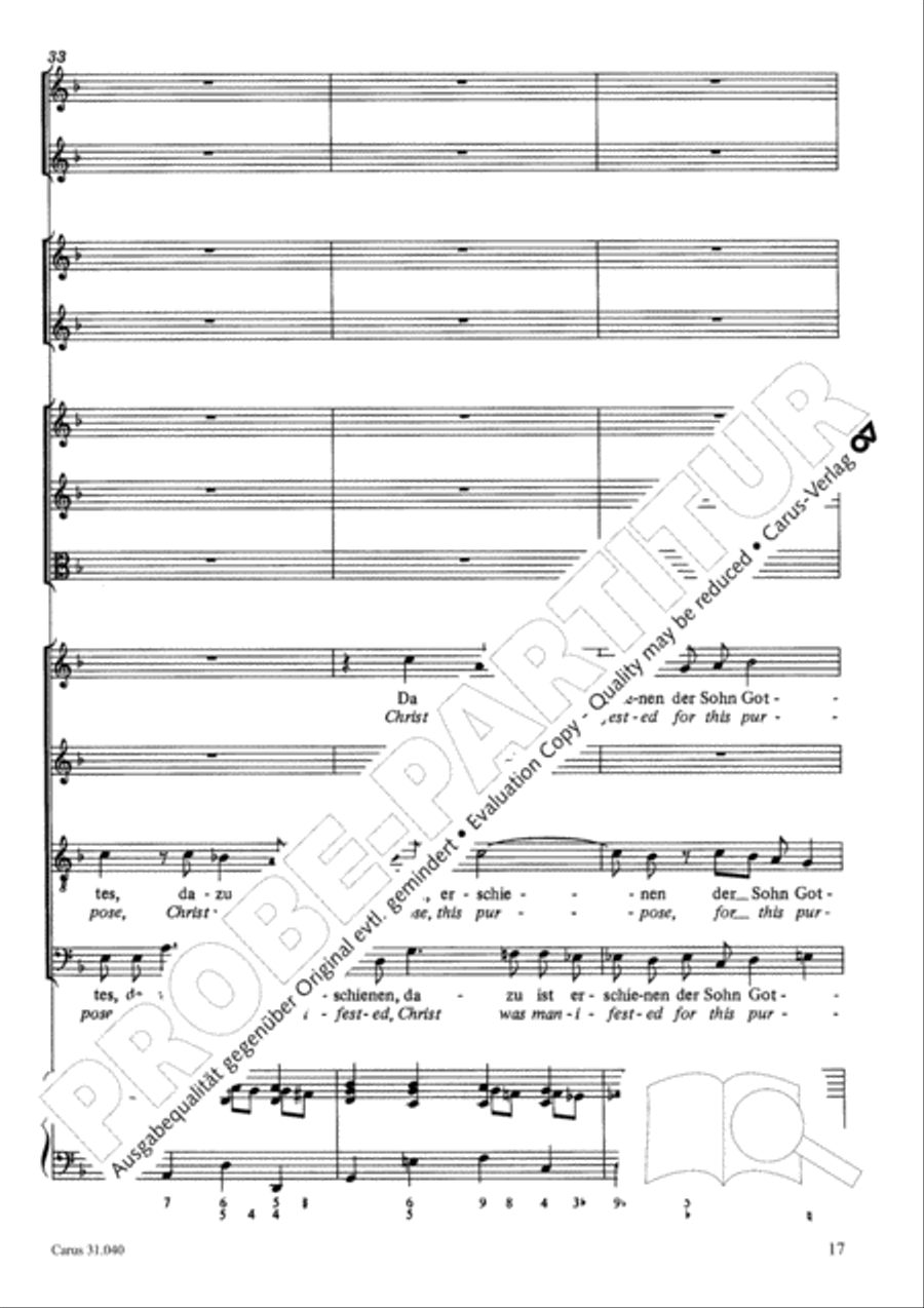 Christ was manifested for this purpose (Dazu ist erschienen der Sohn Gottes) ATB scores gallery preview page 18