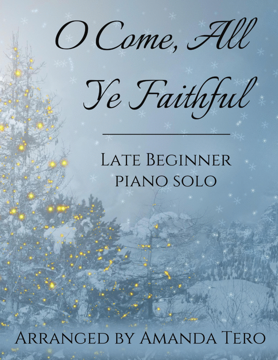 O Come, All Ye Faithful – Late Beginner/Elementary Christmas Piano Sheet Music Solo Easy Piano scores gallery preview page 1