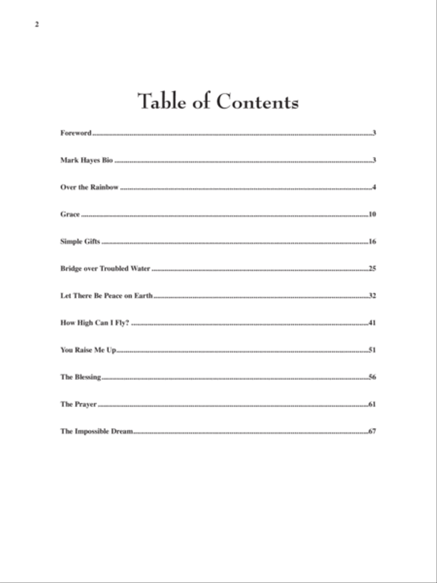 The Mark Hayes Vocal Solo Collection -- 10 Inspirational Songs for Solo Voice image number null