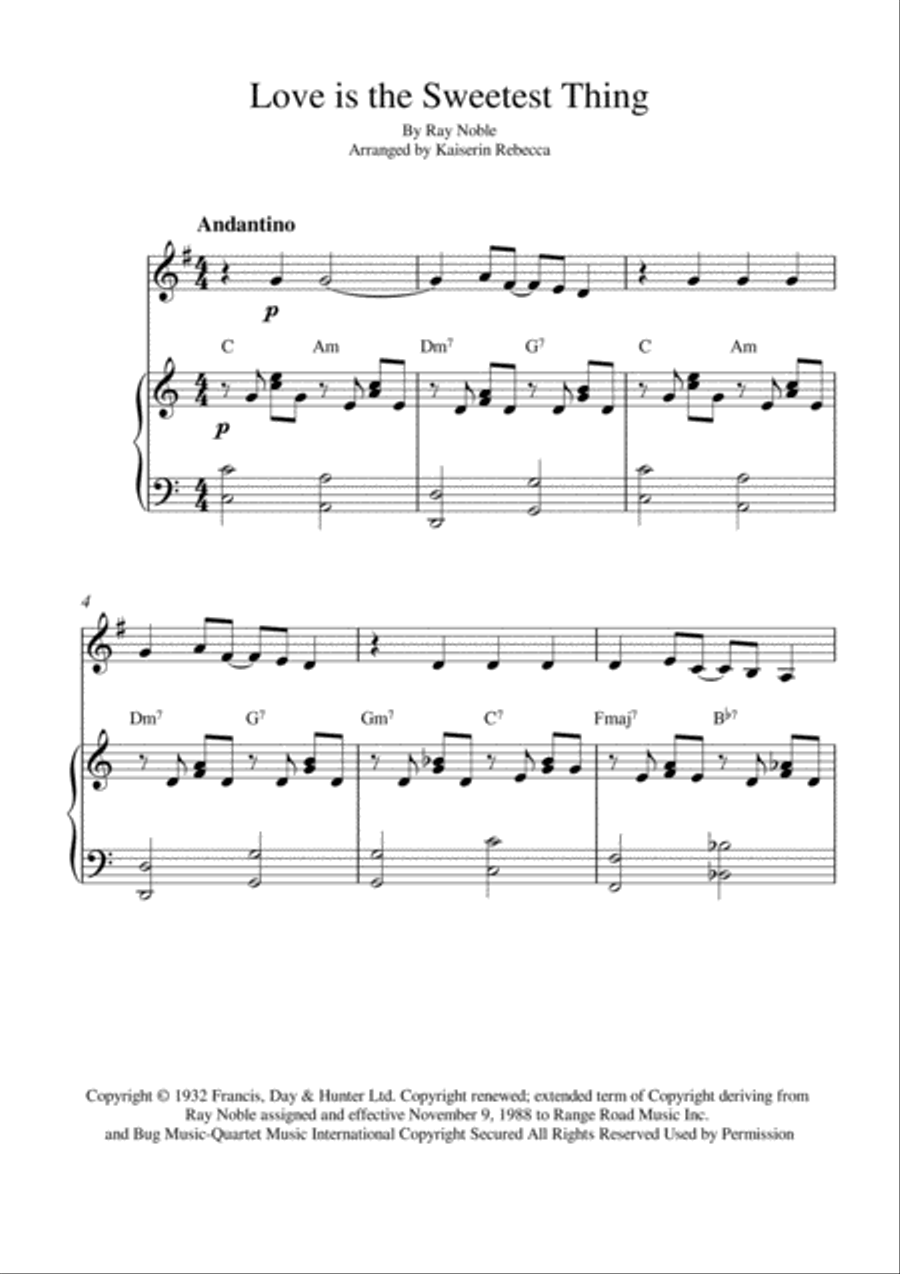 Love Is The Sweetest Thing Horn scores gallery preview page 1