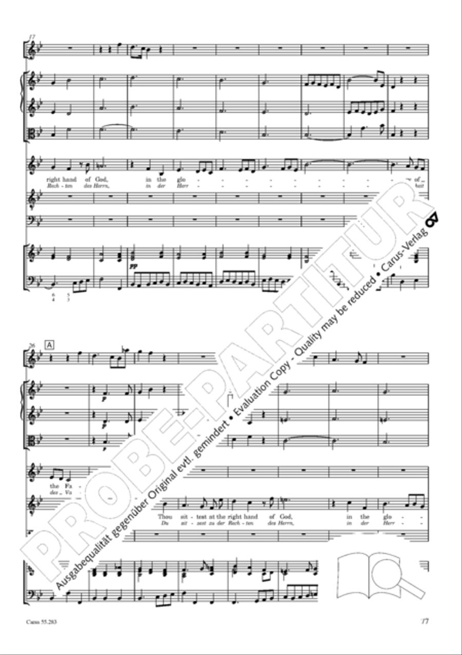Te Deum for the Victory of Dettingen SSATB scores gallery preview page 94