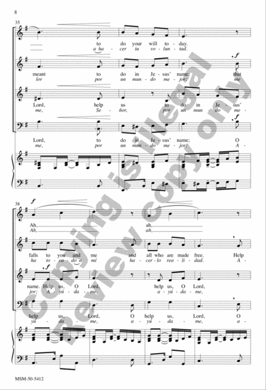 The Lord Now Sends Us Forth (Enviado soy de Dios) SA scores gallery preview page 8