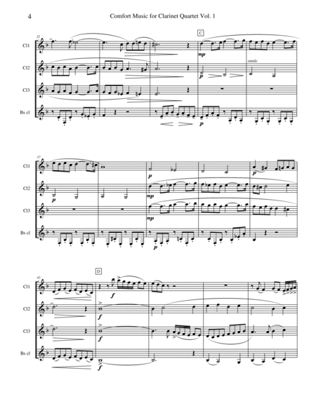 Comfort Music for Clarinet Quartet image number null