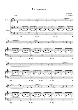 Liebestraum (Dream Of Love), Franz Liszt, For Clarinet & Piano