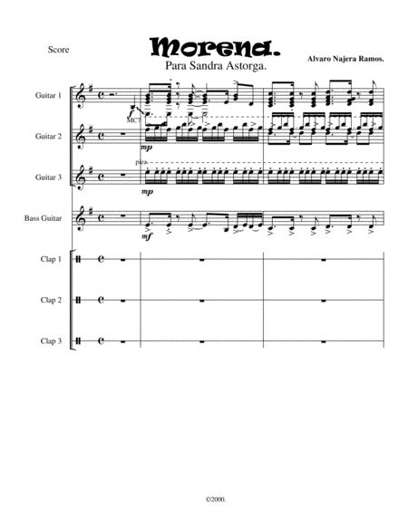 MORENA. Classical Guitar - Digital Sheet Music