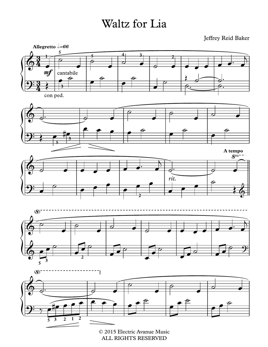 Waltz for Lia Waltz for Lia Piano Solo scores gallery preview page 2