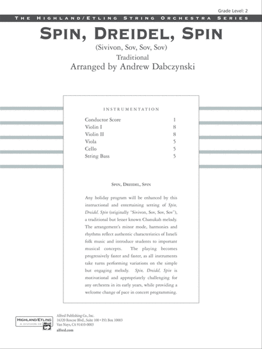 Spin, Dreidel, Spin: Score String Orchestra scores gallery preview page 1