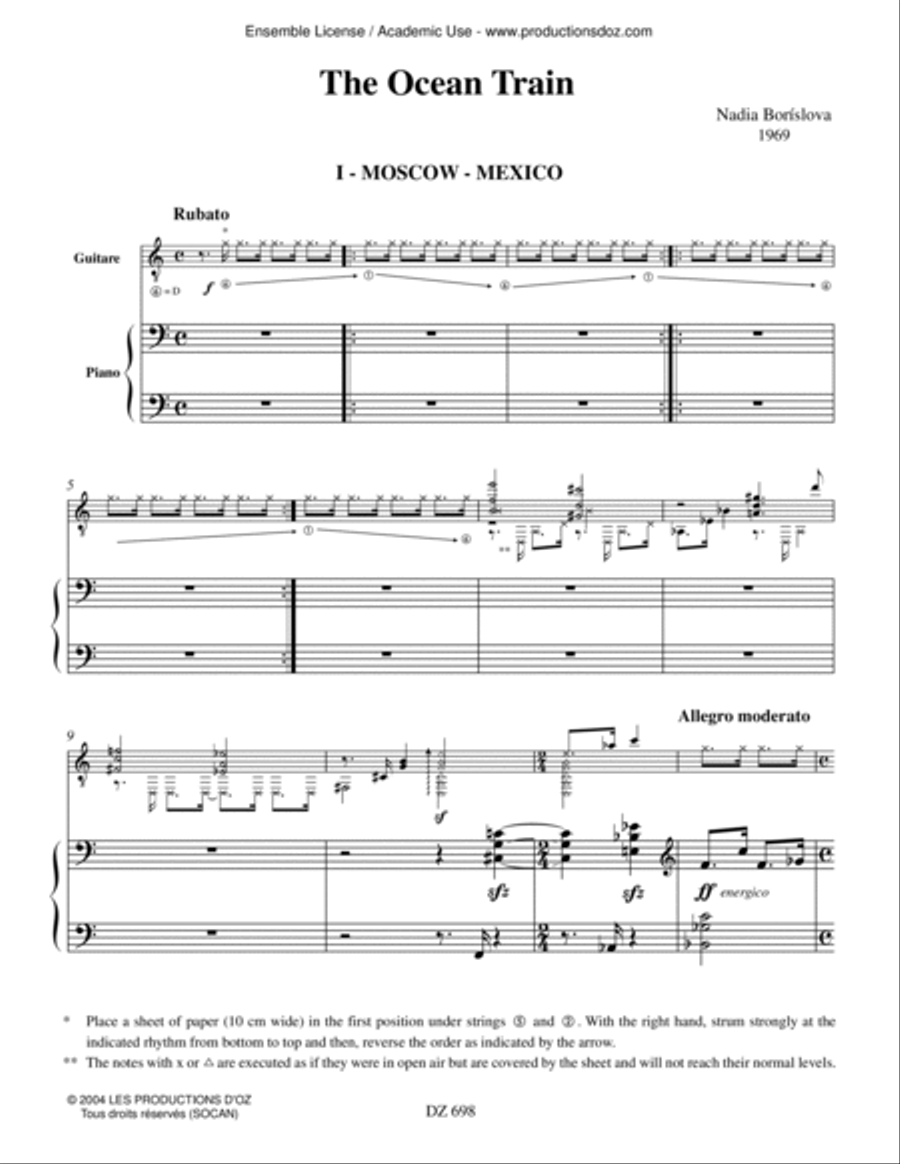 The Ocean Train The Ocean Train Classical Guitar scores gallery preview page 3