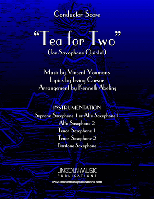 Book cover for Tea for Two (for Saxophone Quintet SATTB or AATTB)