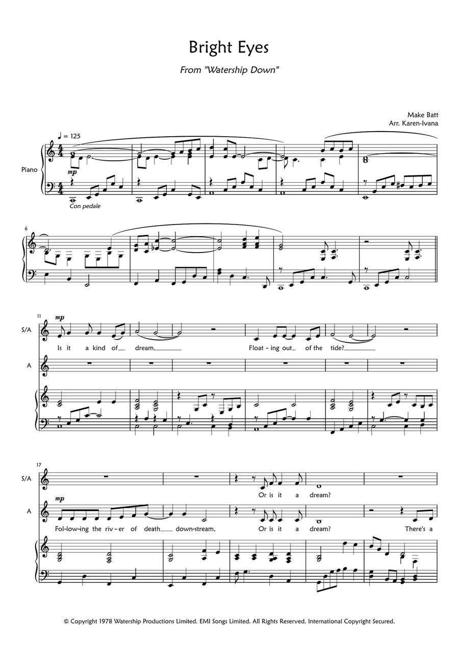 Bright Eyes Bright Eyes 2-Part scores gallery preview page 1