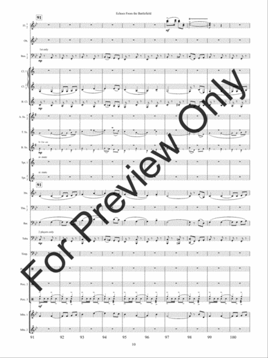 Echoes from the Battlefield (Score) Concert Band scores gallery preview page 13